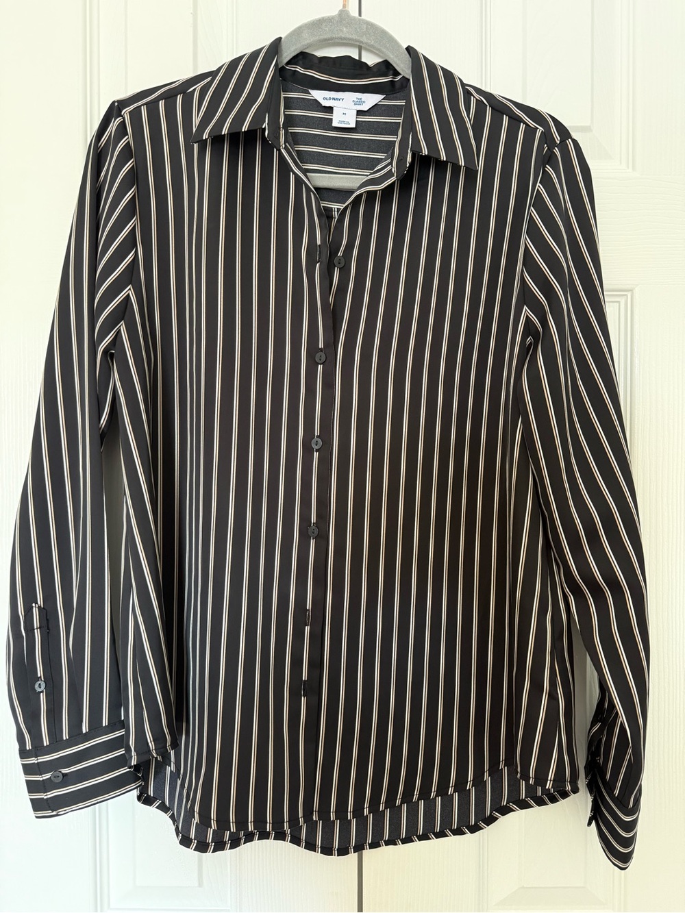 Old Navy Black Stripe Button-Down Shirt